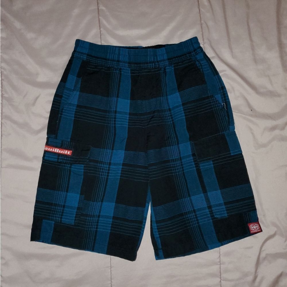 Mauibuilt Plaid Board Shorts Boys M Mauibuilt